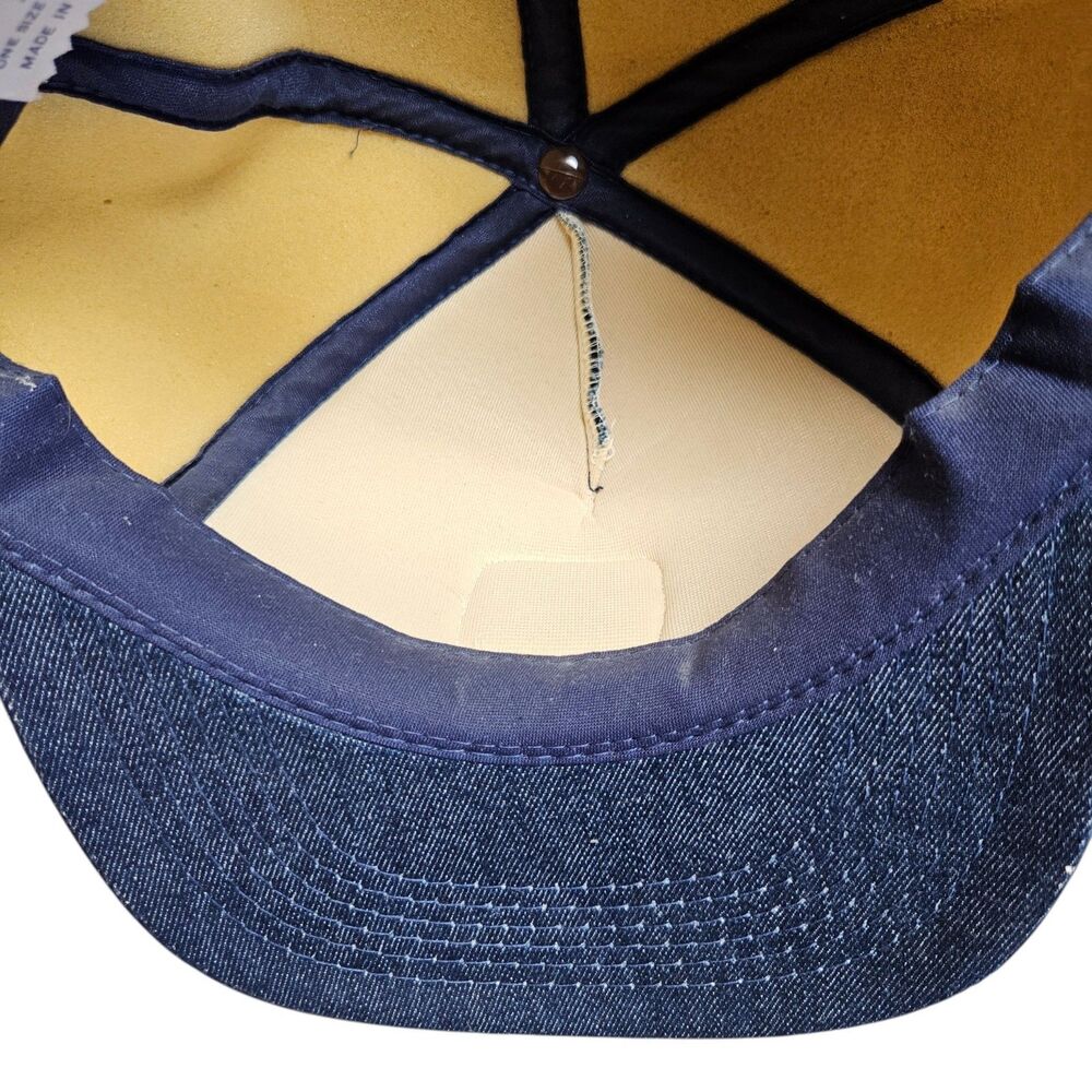 Vintage Ingersoll Rand Denim Snapback Hat Blue 5 Panel Embroidered Patch - Picture 7 of 9